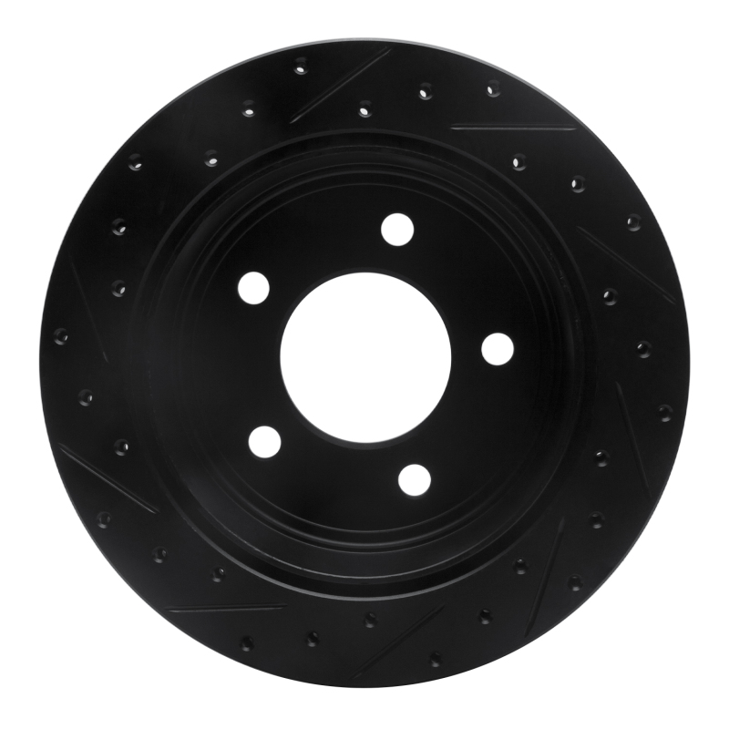 Dodge Ram 1500 Van Brake Rotor (1) - Rear Right - R1 Concepts - Drilled & Slotted - Black - 2003